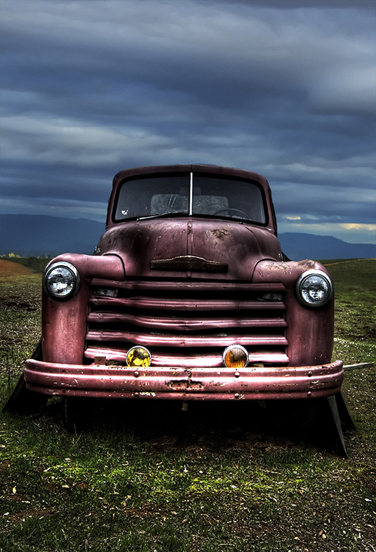 Old Rusted Farm Truck In The Field Photography Backdrop SBH0227