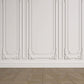 Wedding White Wall Sculpture Brown Square Wood Floor Backdrop for Photography