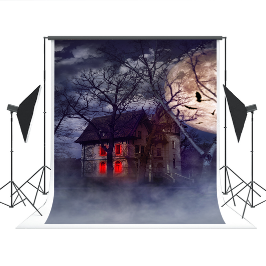 Scary Old House Halloween Background Backdrop SBH0169