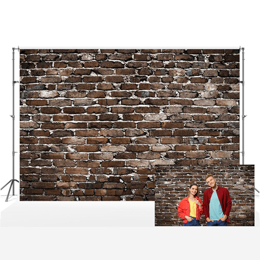 Brown Brick Wall Background Fabric Brick Photo Background for Photo Studio KH02308