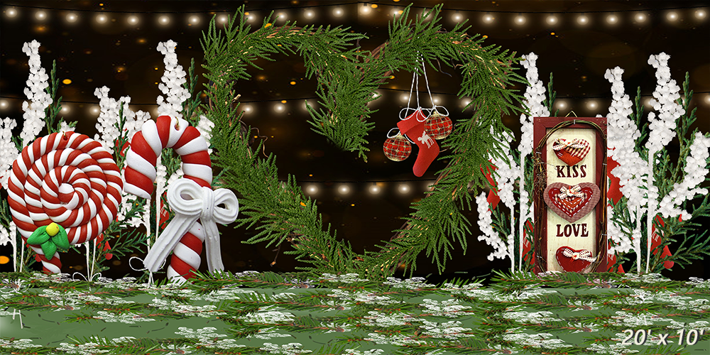 Christmas Pine Tree With Sparkles Backdrop for Photography SBH0282