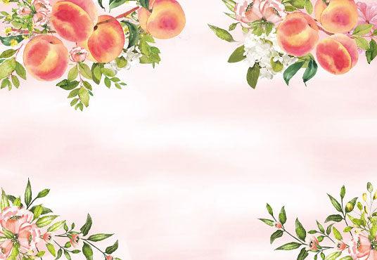 Peaches Baby Shower Photography Backdrop for Party