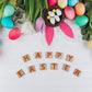 Happy Easter White Wood Eggs Photography Backdrop