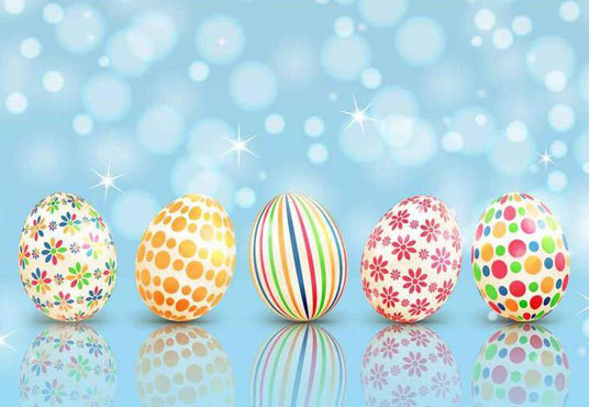Colorful Easter Eggs Bokeh Backdrop For Easter Festival Photograph