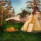 Fire Camping Tent Backdrop Summer Forest Photograph Background