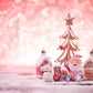 Red Bokeh Christmas Snowman Photography Backdrops for Picture