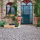 Stone House Green Leaves Arch Door Outdoor Decors Backdrop For Photography