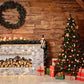 Wood Wall Christmas Wreath Photography Backdrop