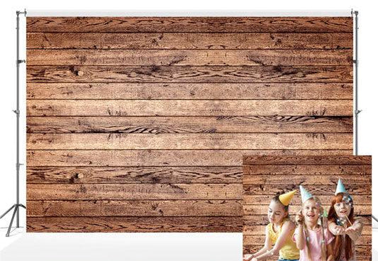 Vintage Rustic Dark Brown Wood Photo Studio Booth Backdrop Props KH03719