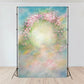 Pink Abstract Flowers Door Wedding Backdrops for Birthday