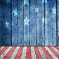 White and Red Wood Floor Flag Star Wood Wall Backdrop