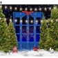 Pine Tree With Christmas Fence Backdrop for Photoshootings SBH0283