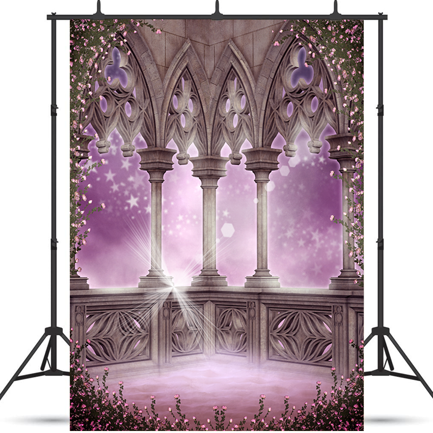 Romantic Scenery With Gothic Arches Photography Backdrop SBH0259