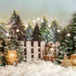 Cute Fox Fluffy Snow Christmas Backdrop for Photoshootings SBH0266