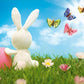 Rabbit and Butterflies Backdrop For Easter Festival Photography