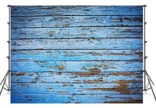 Blue Shabby Rustic Wood Planks Background Photo Backdrop KH03738 ...