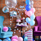 Brick Wall With Balloon Decoration Backdrop For 1st Birthday Photography Background