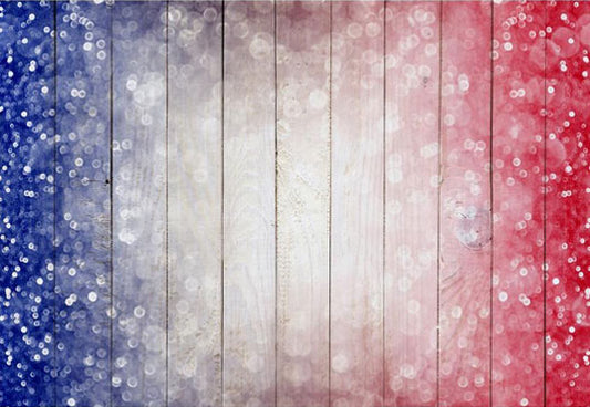 Bokeh Wood Floor Backdrop Independence Day American Flag Photography Fabric Backdrop