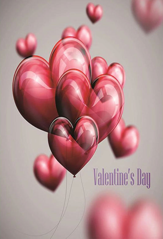 Happy Valentine's Day Backdrop Red Balloons Photography Background