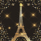 Black Gold Paris Eiffel Photo Backdrop for Birthday Picture