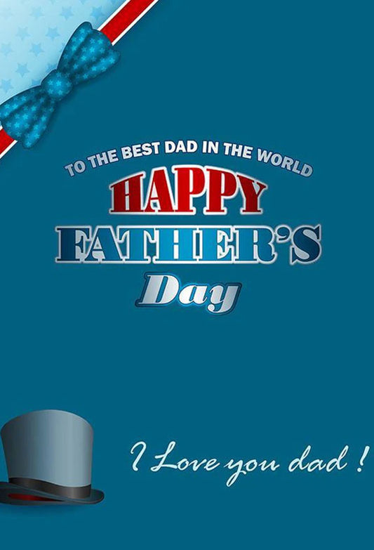Blue Father's Day Background I Love Dad Theme Photography Backdrop