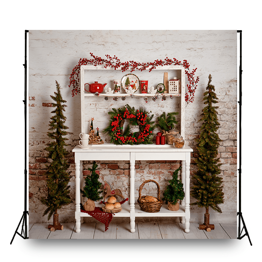 Christmas Kitchen Cabinet Backdrop for Photoshootings SBH0267