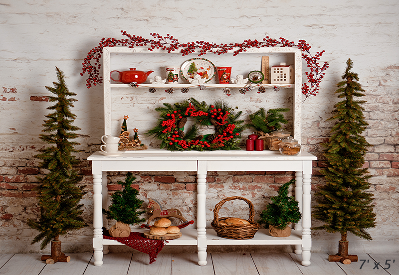 Christmas Kitchen Cabinet Backdrop for Photoshootings SBH0267