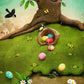 Easter Eggs On Green Grass With Tree Background For Holiday Backdrop