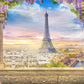 Lavender Flowers Curtain Paris Window Backdrops