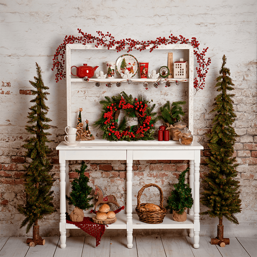 Christmas Kitchen Cabinet Backdrop for Photoshootings SBH0267