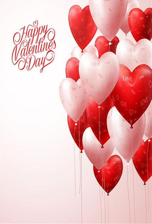 Red And Pink Heart Balloons Backdrop For Romantic Valentine's Day Photography
