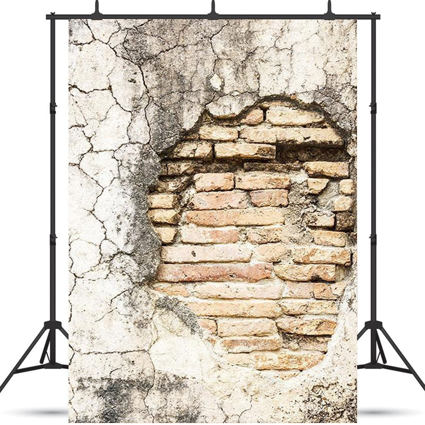Old and Damaged Brick Wall Backdrop For Photography