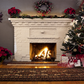 Indoor Christmas Fireplace Photography Backdrop SBH0249