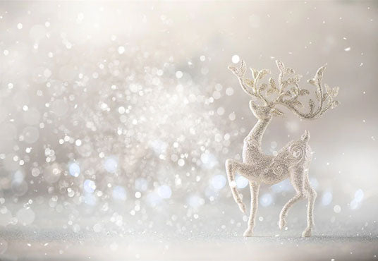 Sliver Elk  Bokeh Christmas Backdrops for Photos