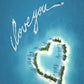 I LOVE YOU Backdrop Mother's Day Blue Photography Background