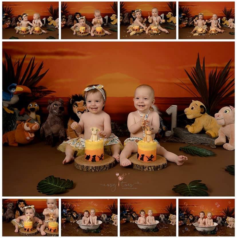1st Birhtday Lion King Sunset Backdrop for Photography