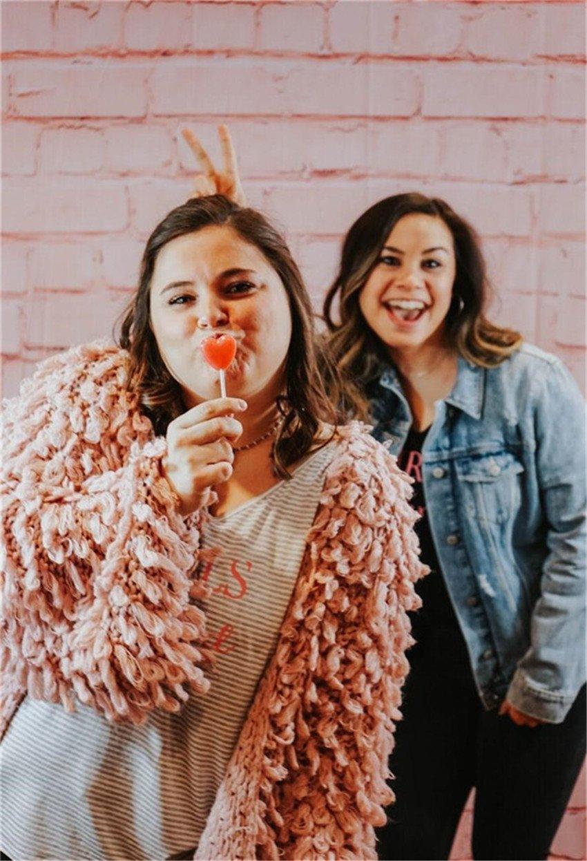 Sweet Pink Brick Wall Backdrop for Princess Photography