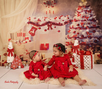 White Christmas Tree Backdrop for Photo Studio