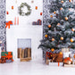 Fireplace Orange Ball Christmas Tree Backdrop For Studio