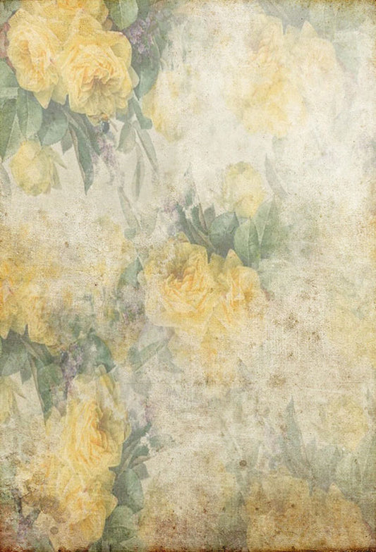 Yellow Rose Flower Vintage Abstract Backdrop for Photography