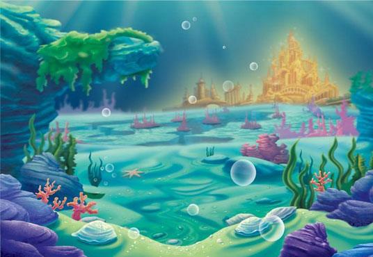 Undersea Gold Castle Baby Show Backdrops for Party