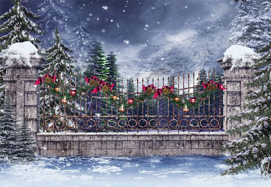 Snow Winter Wonderland Christmas Backdrop for Studio