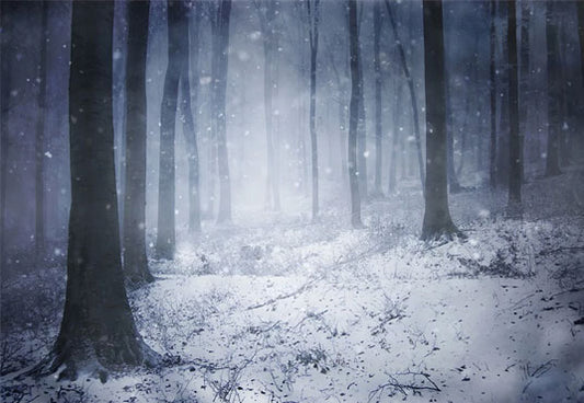 Snowflake Forest Photo Backdrop Winter Background