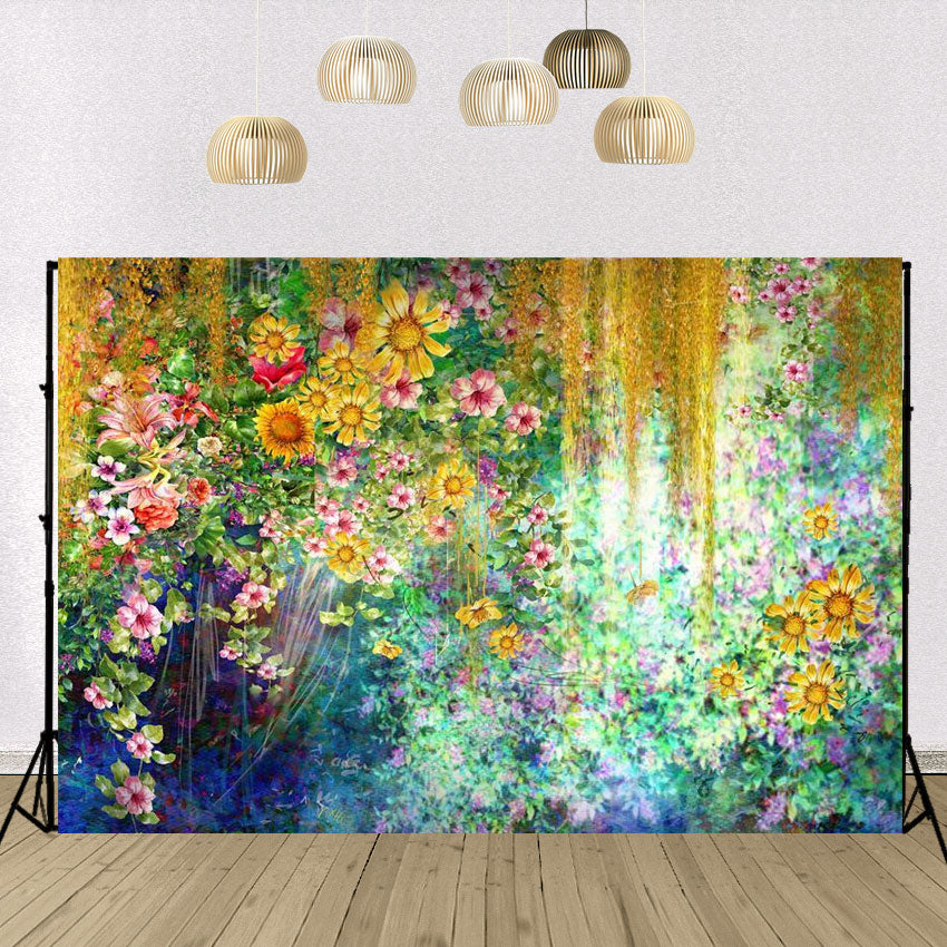 Abstract Floral Newborn Photo Studio Backdrop for Picture