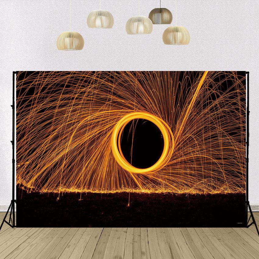 Abstract Gold Shiny Night Wedding Backdrop for Photo