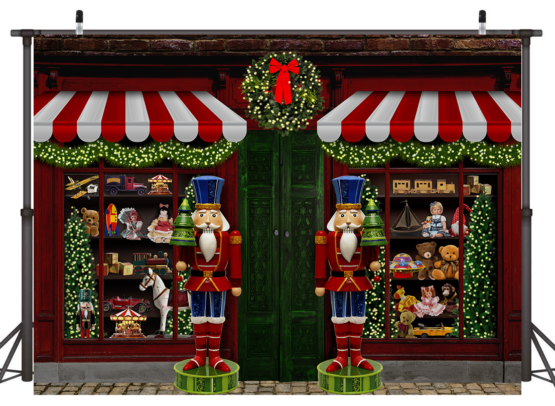 The Red Christmas Toy Shop Backdrop for Photography SBH0278