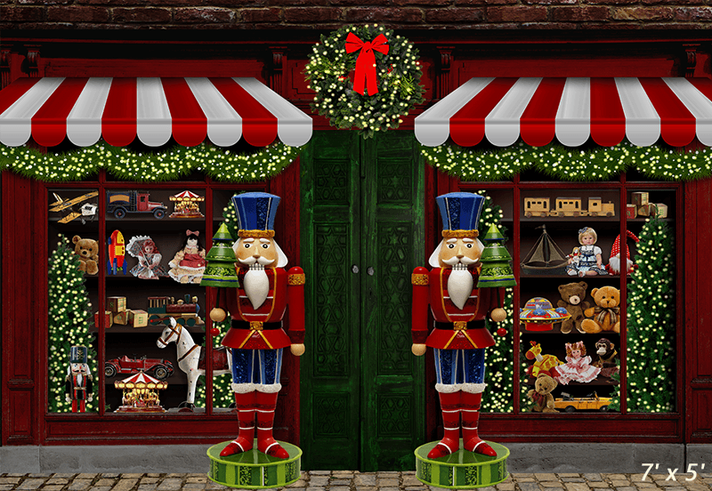 The Red Christmas Toy Shop Backdrop for Photography SBH0278