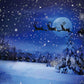 Night of Christmas Santa Claus Winter Snow Backdrops