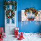 Blue Christmas Snowman Photography Backdrops