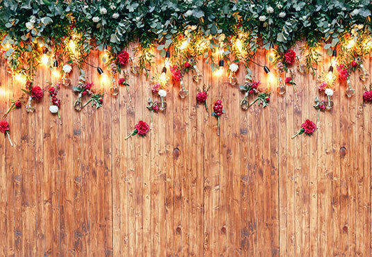 Glint Flower Wood Wall Birthday or Wedding Photography Backdrop